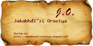 Jakabházi Orsolya névjegykártya